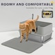 image 6 of PawHut Stainless Steel Litter Box with Scoop, High Sided Cat Litter Tray Grey | One Size