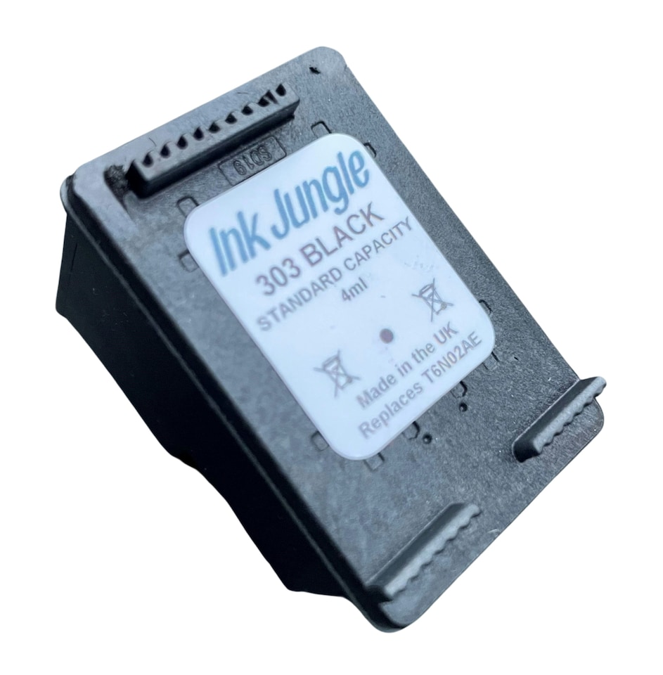 image 1 of Ink Jungle 303 Black Refilled Ink Cartridge - Replaces HP 303