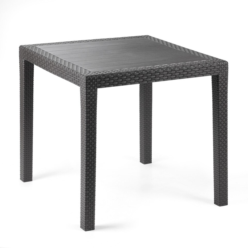image 1 of Plastic Anthracite Garden Table Chair Set | Black | 3