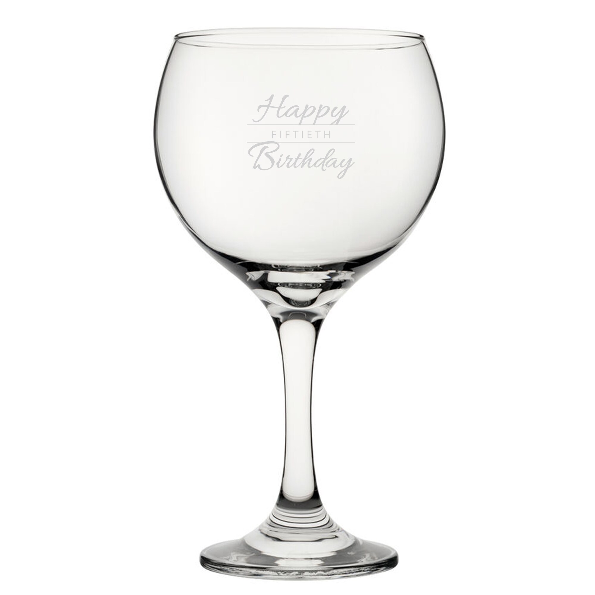 Personalised Happy 50th Birthday Gin Balloon Glass for Friend