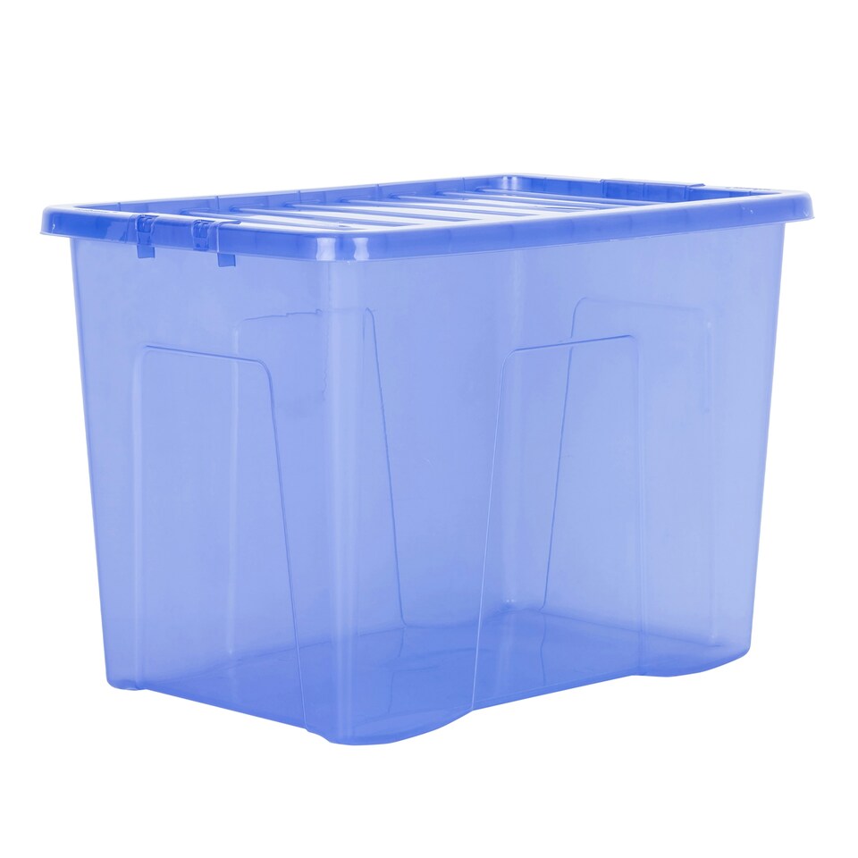 image 1 of Wham Crystal 4 x 80L Stackable Plastic Storage Boxes with Lids