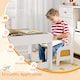 image 6 of COSTWAY Kids Table Chair Set with Double Storage Box Yellow