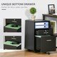 image 5 of Vinsetto Mobile File Cabinet Lockable Documents Storage w/ 5 Wheels Black
