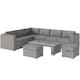 image 1 of Outsunny 6PC PE Rattan Corner Sofa Set Outdoor Conservatory Furniture w/ Cushion