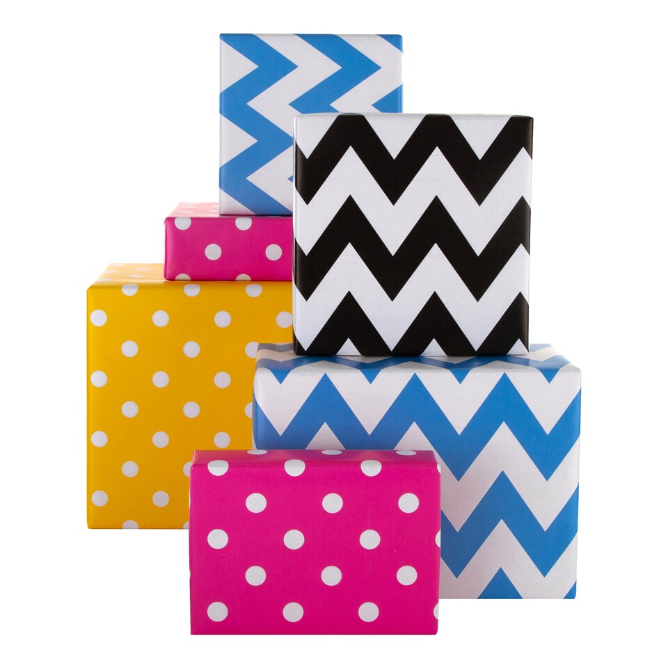 image 1 of Hallmark 12M Wrapping Paper - 6 X 2M Rolls - 4 Colourful Designs