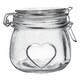 image 5 of Nicola Spring 6x Glass Storage Jars & Labels Set - 500ml Airtight Clip Lid Kitchen Round Preserving Container Heart Shaped Design