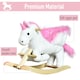 image 3 of HOMCOM Kids Wooden Ride On Unicorn Rocking Horse Plush Toy Soft Seat Pink