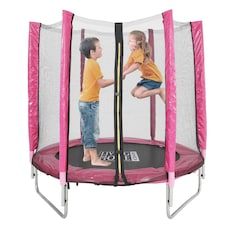 Living and Home Outdoor Trampoline with Enclosure for Kids - Red