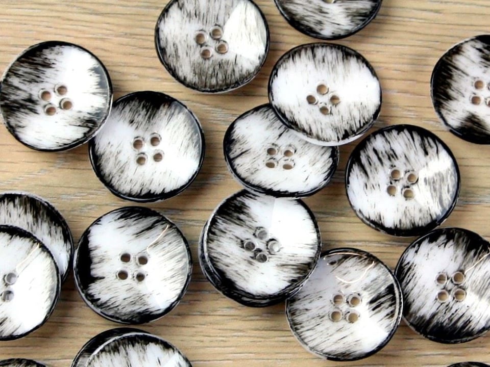 Trimits White 23mm Round Painted Buttons for Dressmaking - each