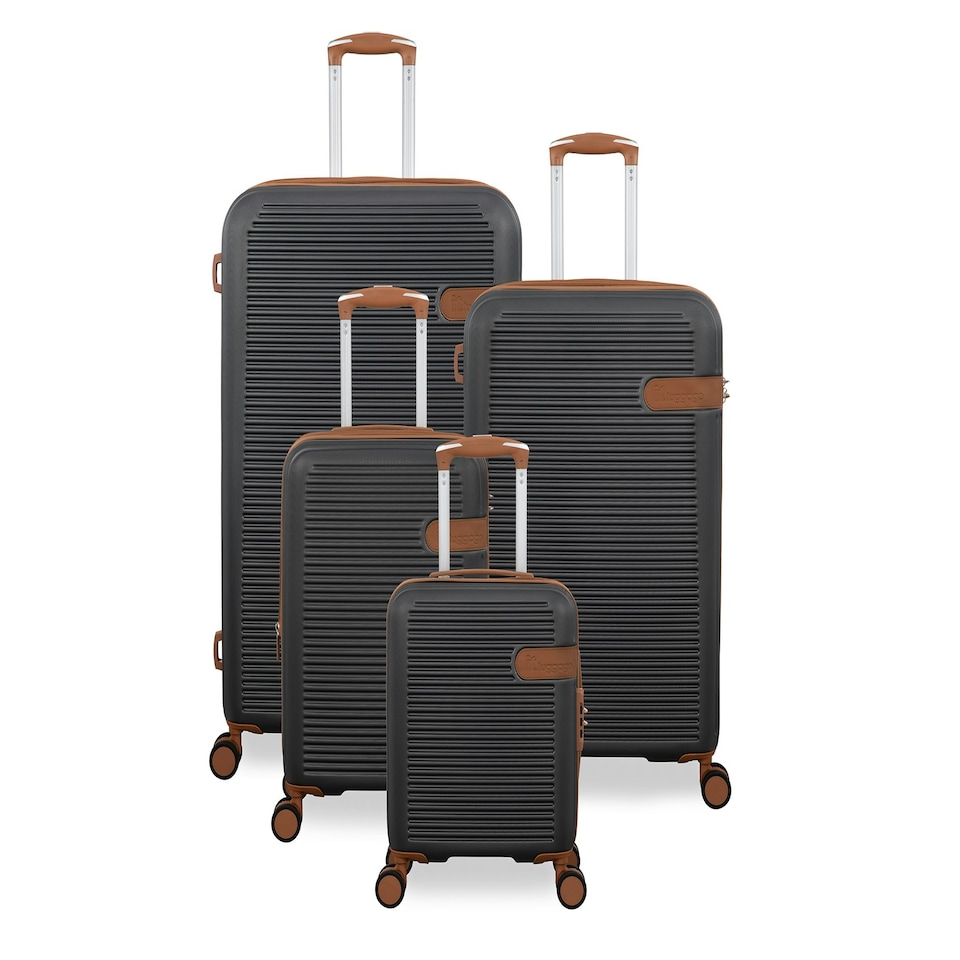 image 1 of IT Luggage Clarify Charcoal 4pc Suitcase Set with TSA Lock Grey