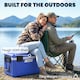 image 7 of Outsunny 42.6L Insulated Cool Box, Portable Ice Cooler with Handle | Blue | Dark Blue | 66.6 x 38.5 x 40 cm