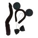 image 2 of Bristol Novelty Unisex Mouse Ears Bow Tie And Tail Accessories Set - Brown/Black - One Size Brown | One Size
