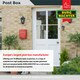 image 5 of Burg-Wachter Compact Wall Mounted Galvanised Steel Post Box - 26x33x9cm Red