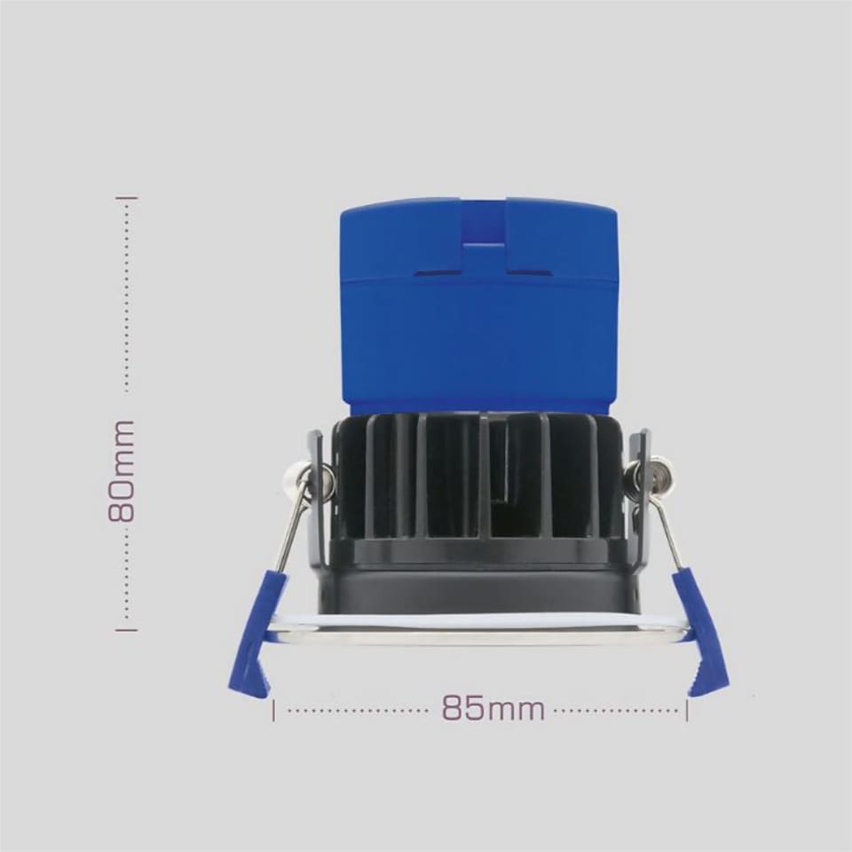 image 1 of Set of 15 Fire Rated LED Bathroom Downlights - Brushed Steel IP65 Recessed Downlights | Chrome | 15