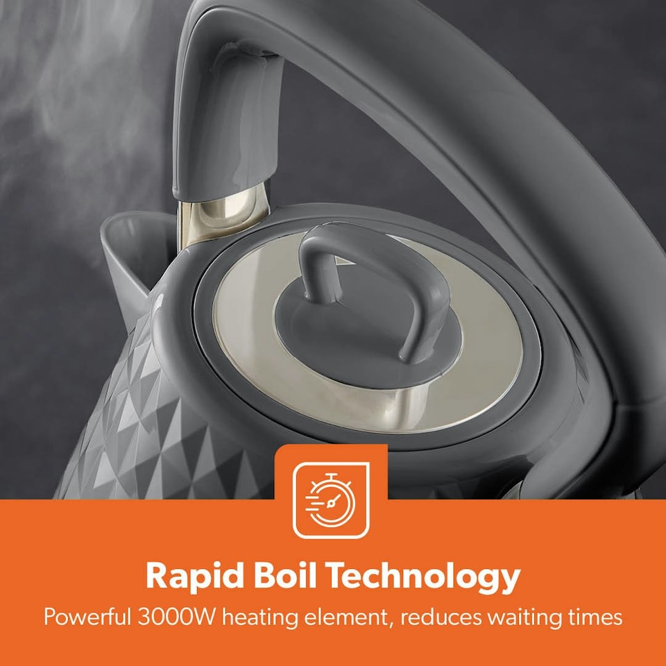 image 1 of GEEPAS .5L Cordless Electric Kettle 3000W Traditional Pyramid Kettle | Grey