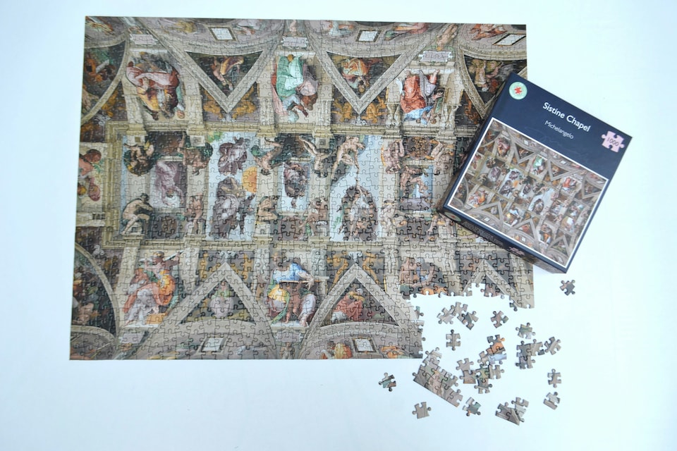 image 1 of Sistine Chapel ceiling by Michelangelo 500 Piece Jigsaw Puzzle