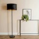 image 2 of ValueLights Charlie Black Floor Lamp Black Velvet Gold Shade 