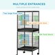 image 4 of PawHut 2 In 1 Large Bird Cage Aviary with Wheels, Slide-out Trays Wood Perches