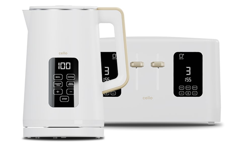 image 1 of Cello Breakfast Bundle - Digital Kettle and 4 Slice Toaster
