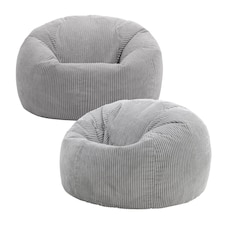 Kingston Classic Beanbag Corduroy Light Grey Set of 2 | Grey | Light Grey | 2