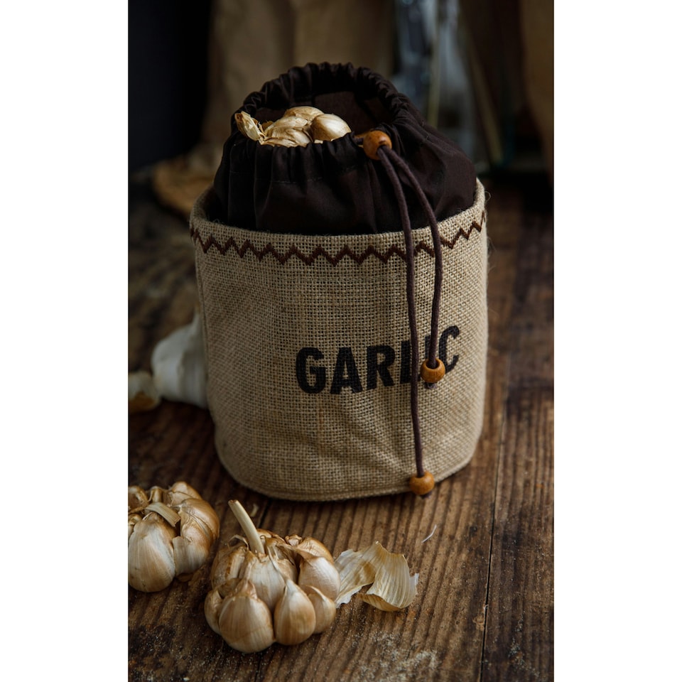 image 1 of Natural Elements Garlic Storage Bag Hessian Natural Brown