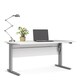 image 6 of Prima Desk 150cm in White with Height Adjustable Legs with Electric Control in Silver Grey Steel