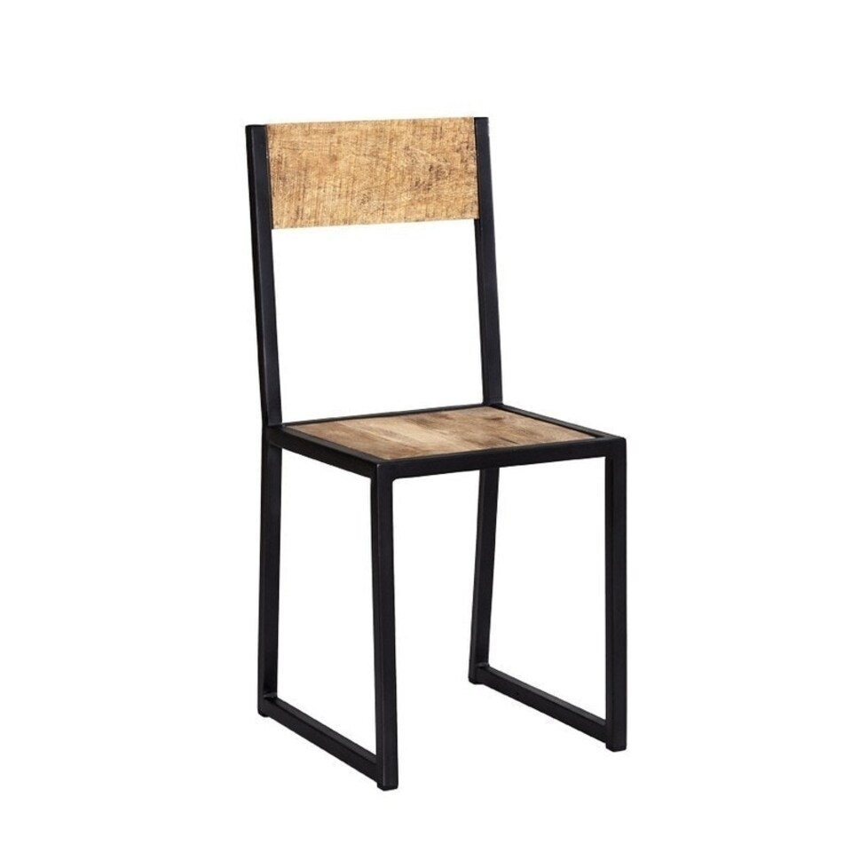 image 1 of Cosmo Industrial Dining Chair (Set of 2) - Solid Mango Wood/Metal - L40 x W40 x H90 cm | Brown