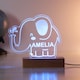image 6 of Personalised Elephant Wooden Based LED Light
