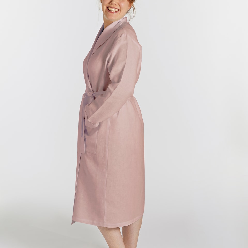 image 1 of Martex Linen Bathrobe Small Mellow Pink