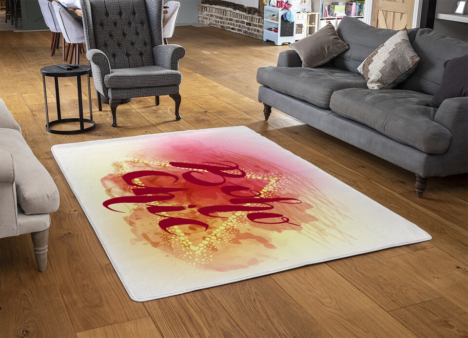 image 1 of Boho Chic Lettering Rug | Multi