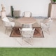 image 8 of Direct Wicker Outdoor Garden Iron Woven Round Dining Table Set with Four Chairs