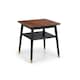 image 1 of Stylish Walnut and Black Lamp Table Black