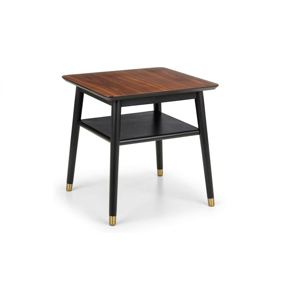 image 1 of Stylish Walnut and Black Lamp Table Black