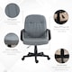 image 5 of HOMCOM PU Leather Office Chair Swivel Home Mid-Back Computer Desk Chair, Grey