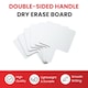 image 2 of Pack of 12 Square Plain White MDF Double Sided Dry Erase Handheld Answer Paddles - Mini Whiteboard