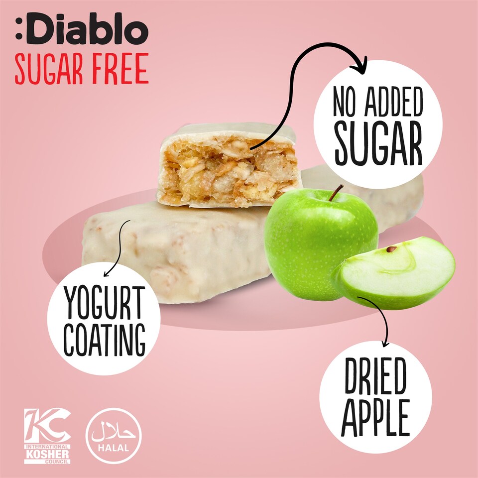 image 1 of Diablo No Added Sugar Yoghurt and Apple Muesli Bar 30g