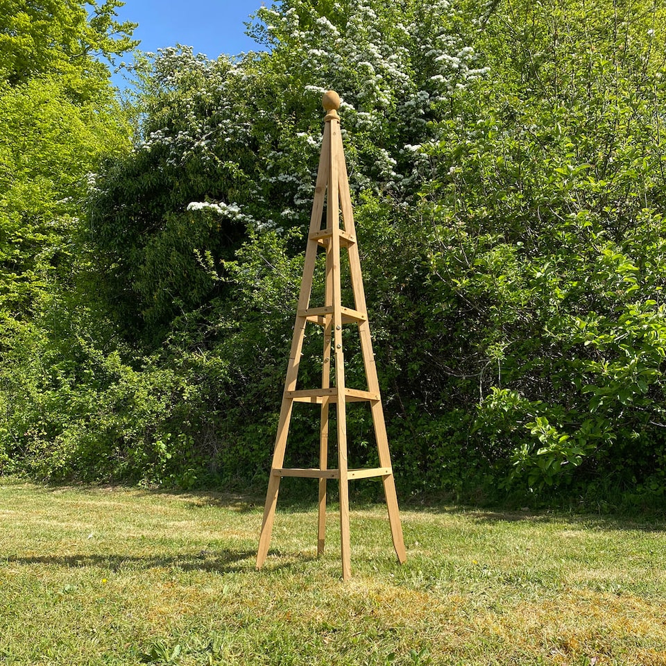 image 1 of Wooden Garden Obelisk Plant Support for Climbers (1.5m tall) - Pack of 2