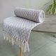 image 7 of Eden Cotton Geometric Throw Silver | Silver (178x254 cm)
