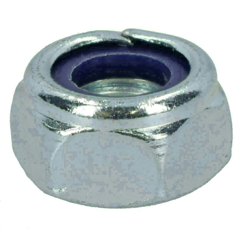 image 1 of M8 x 1.25mm Nyloc Nut Fastener Hexagonal Metric Nuts Grade 8 Zinc Plated 100pk