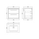 image 4 of Balterley Longnor 2 Drawer Wall Hung Vanity Unit with 1 Tap Hole Minimalist Basin, Woodgrain Graphite Grey, 600mm