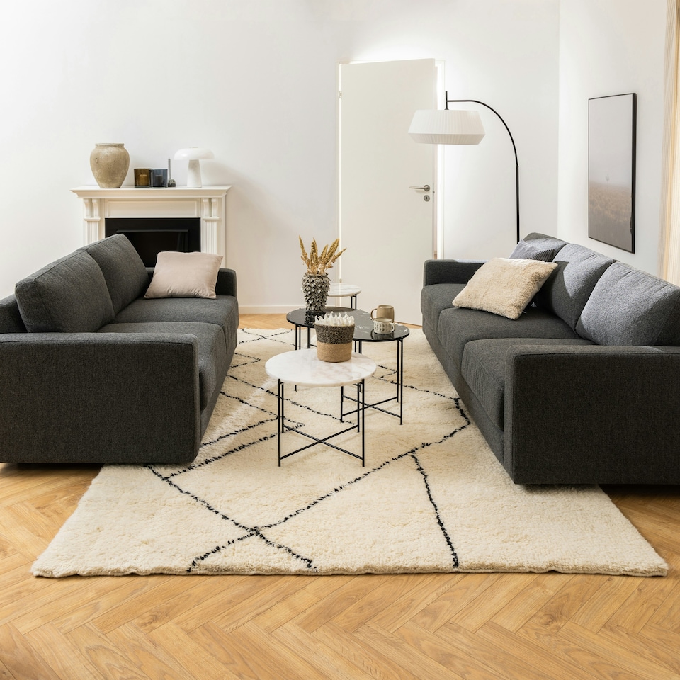 image 1 of Avila Side Table with White Marble Top 52x40cm