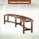image 2 of COSTWAY Patio Curved Bench Solid Wood Fire Pit Bench for 2-3 People