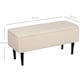 image 5 of HOMCOM 57L Storage Ottoman, End of Bed Bench with Wooden Legs, Fabric Footstool for Living Room, Bedroom, 95 x 38 x 45cm, Cream White | Cream | Cream