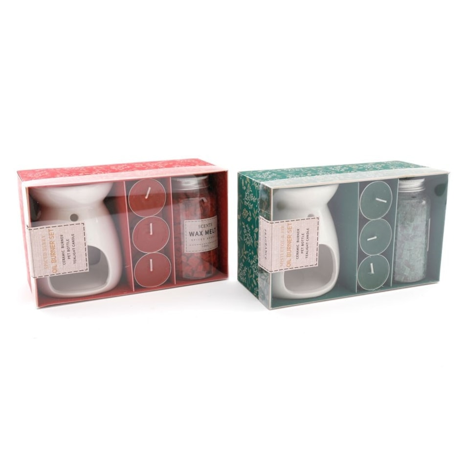 Christmas Wax Melt Burner With Wax Melts (Styles Vary Red Or Green)
