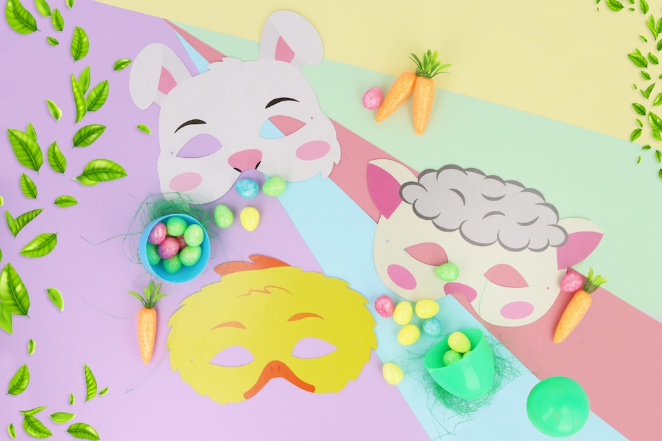 image 1 of Pack of 12 Easter Paper Masks