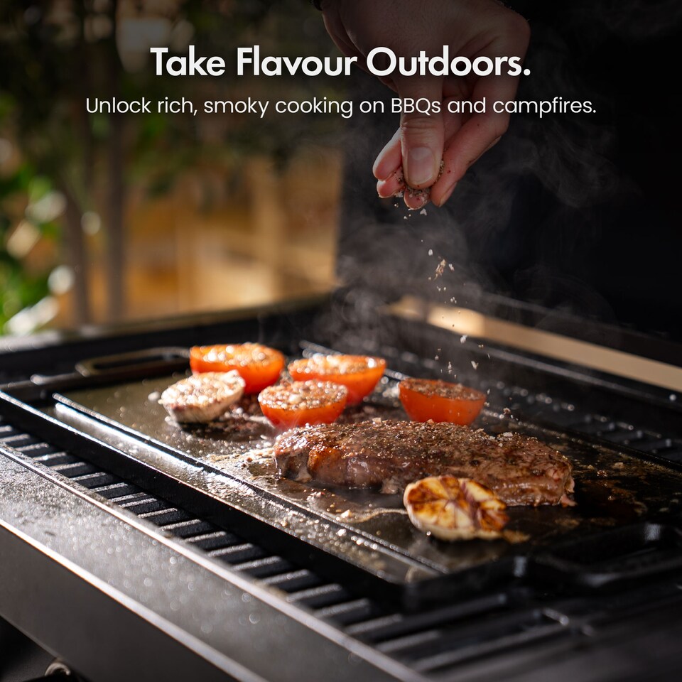 image 1 of VonShef Cast Iron Griddle Plate, Pre-Seasoned Non-Stick