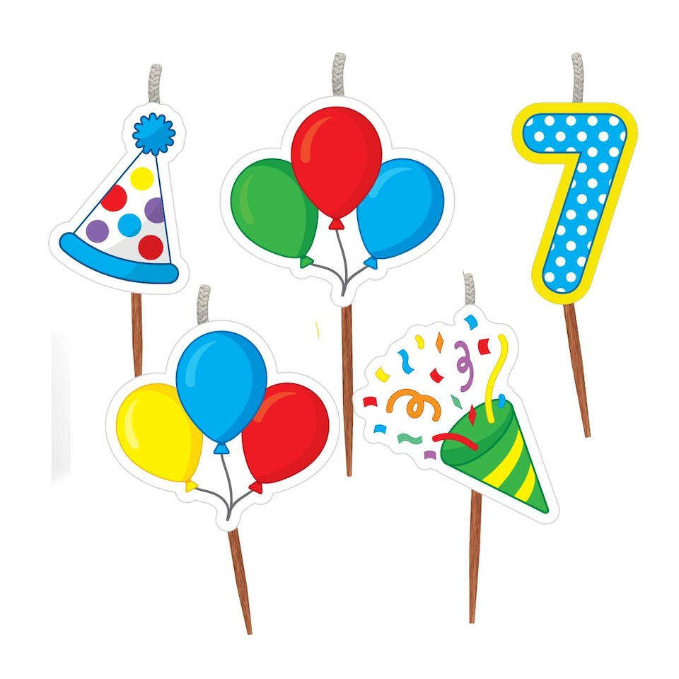 image 1 of Milestone Birthday Cake Candle Set Age 7