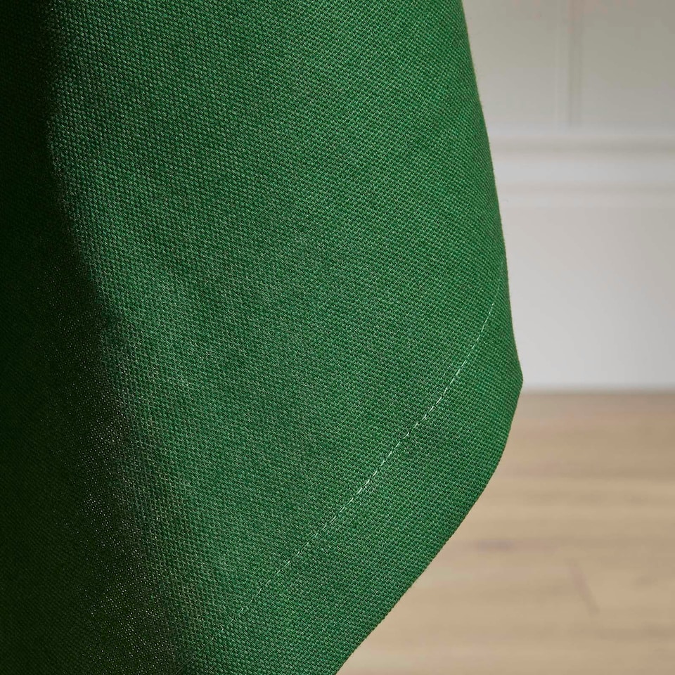 image 1 of Homescapes Plain Cotton Dark Green Tablecloth - 137 x 178 cm Green