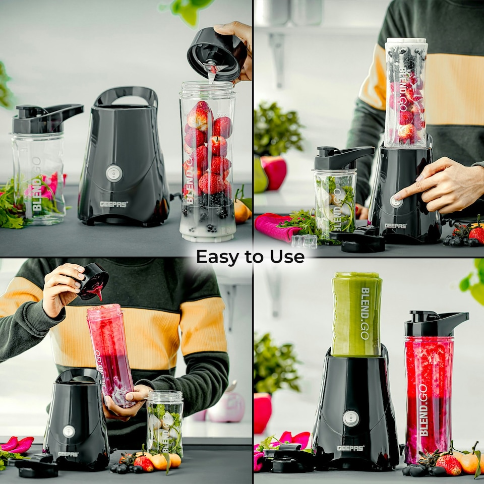 image 1 of GEEPAS 300W Personal Blender Smoothie Milkshake Maker Black