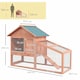 image 7 of PawHut Rabbit Hutch, 2 Tier Bunny House with Asphalt Roof, Ramp, tray, Green